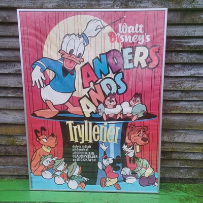 Original filmplakat, Walt Disney, motiv: Anders Ands tryllerier, b: 60 h: 80, Plakaten har brugsspor