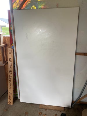 Bordplade, Tvis, Hvid laminatbordplade sælges.
160 lang og 1 meter dyb.
