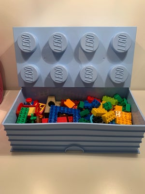 Lego Duplo, Lego Storage opbevaringskasse med blandede Lego Duplo klodser. Klodserne er vasket og ko