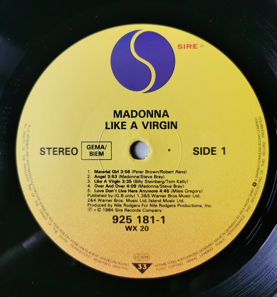 LP, Madonna, Like A Virgin