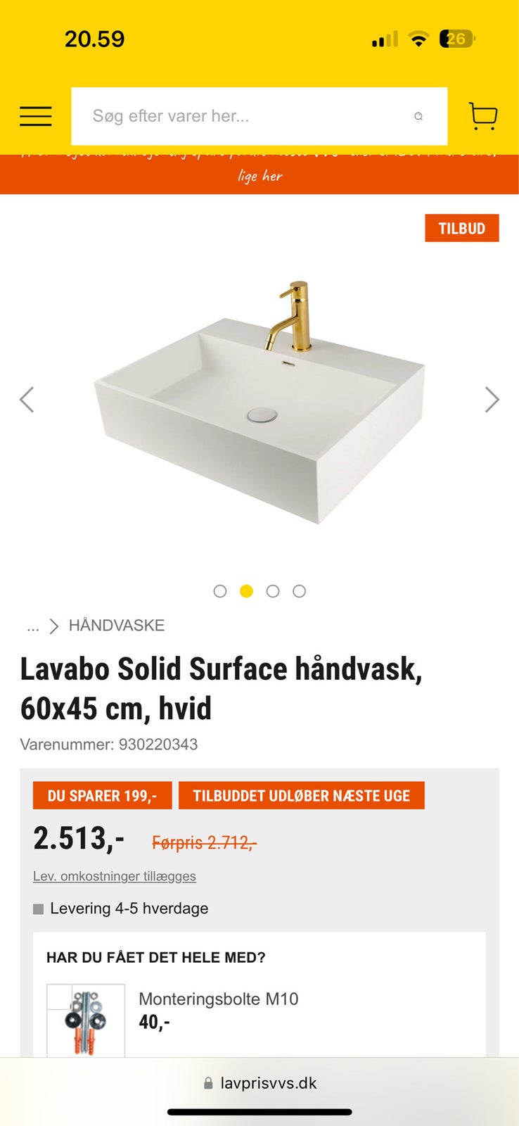 Håndvask akryl, Lavobo?