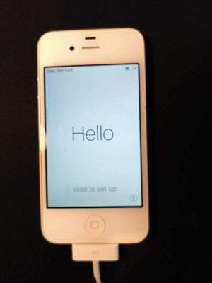 iPhone 4S, 32 GB, hvid, God, Er lidt på herrens mark her.... 
Har ligget i skuffen i mange år - opla