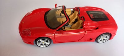 Modelbil, Ferrari 360 Spider, skala 1/18, Ferrari 360 Spider, skala 1/18, fra Hot Wheels rød med org