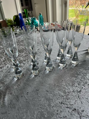 Glas, Vinglas, Holmegaard, Princess champagne fløjter fra Holmegaard - Designet af B. Severin. 
10 s