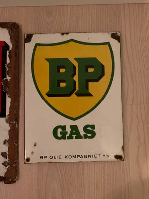 Skilte, Bp Gas emalje skilt, Flot Bp-Gas Emalje skilt