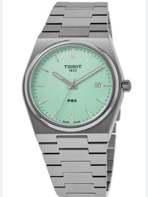 Herreur, Tissot, Tissot prx “Tiffany” “Mint” 40mm 
Står som ny, købt jan 2023 komplet med boks og pa