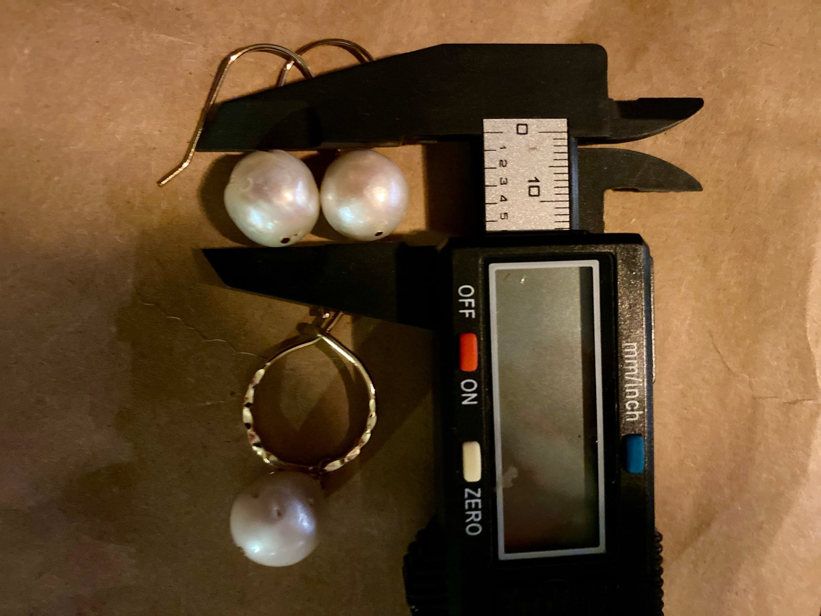 Øreringe, perler, 13x14mm barokke Ferskvandsperler