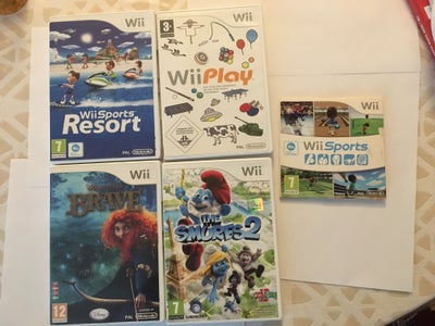 spil, Nintendo Wii, 
Giv et bud.

wii play -Giv et bud
Brave -Giv et bud
The Smurfs 2 -Giv et bud
Wi