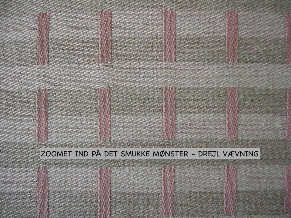 130X220 Vintage dug #Vævet dug #Drejl vævemønster , Ren