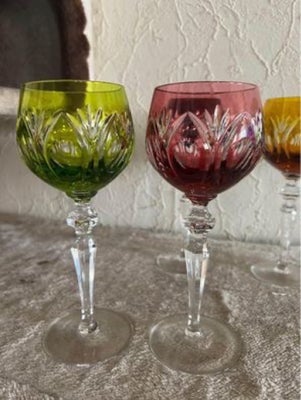 Glas, Krystal vinglas, Rømer, 6 flotte Rømer krystal vinglas de er 20 1/2 cm høje og kop er 7 cm i d