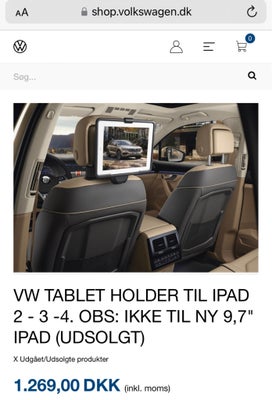 Andet tilbehør, t. iPad, God, 2 stk. VW Ipad bilholder med basismodul til Ipad 1-4.

Basismodul pass