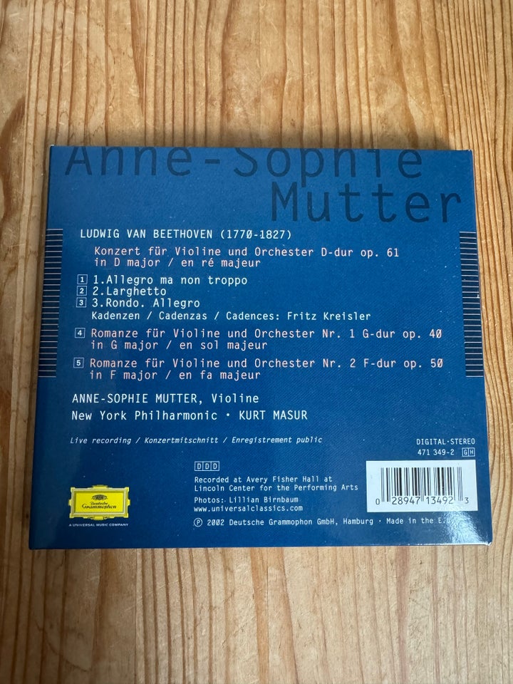 Anne-Sophie Mutter: Beethoven Violin , klassisk