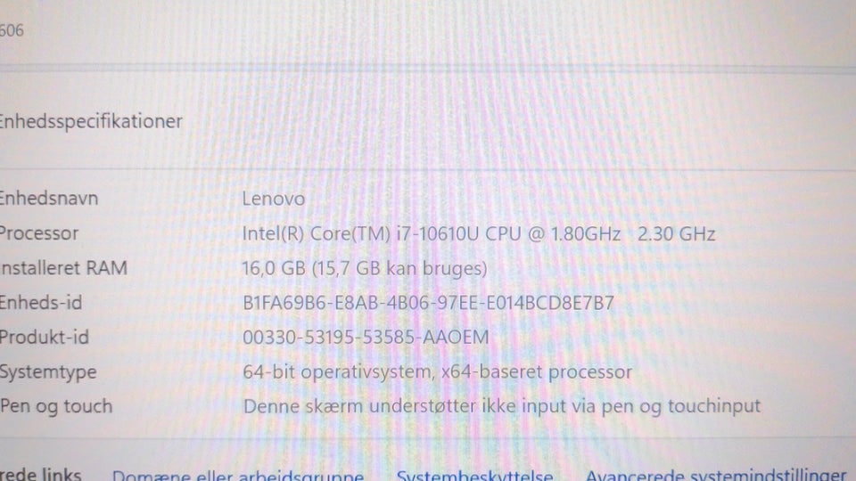 Lenovo T14S, i7-10610U GHz, 16 GB ram