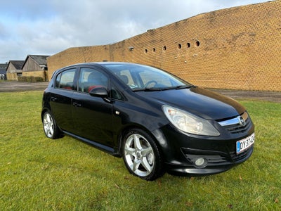 Opel Corsa, 1,6 GSi, Benzin, 2008, km 236000, sortmetal, nysynet, aircondition, ABS, airbag, 5-dørs,