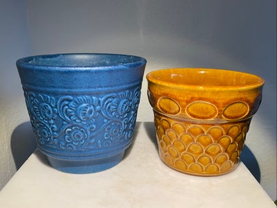 Keramik, Urtepotteskjuler / keramikurtepotteskjuler, Jasba / West Germany, Et par super smukke Retro