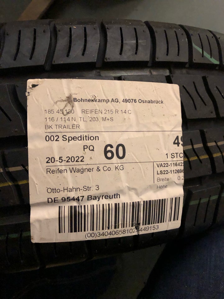 Anden dæktype, anden producent R14, 100% mønster