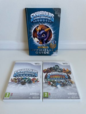 2 Skylanders spil og Spyro Guide bog , Nintendo Wii, 2 Skylanders spil til Wii og officelle guidebog