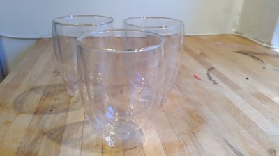 Glas, Termoglas, Bodum, Termokrus, tror det er Pavina modellen 35 cl. Dobbeltvægget glas. Tre stk i 