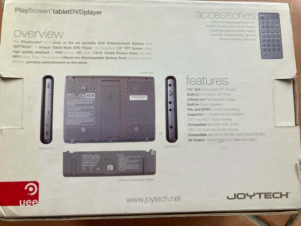 Dvd-afspiller, Andet mærke, Joytech bærbar tablet til
