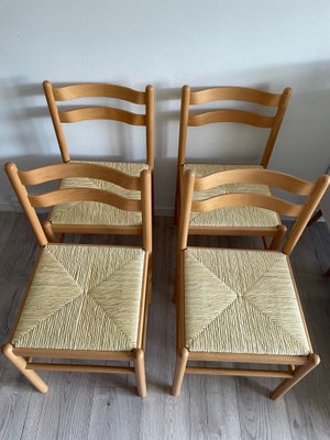 Spisebordsstol, Træ og flet, 4 fine stole i træ og flet. Står næsten som nye. 400kr/stk eller 4 for 
