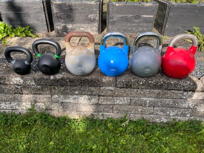 Kettlebell, 6.stk Kettlebells, 6.stk kettlebells, den en blev desværre glemt ude i regnen, ellers st