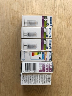 Pære, Philips, 6 stk. LED G4 0,9W (10W) 827 110LM 12V hvid - fejlkøb og aldrig brugt. Sælges samlet 