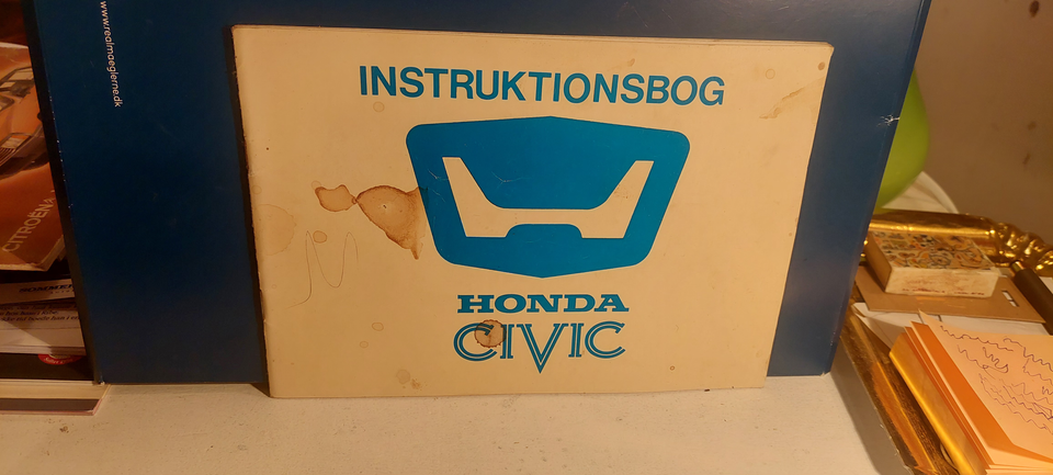 Honda Civic,årg.82,instruktionsbog,kan sendes.