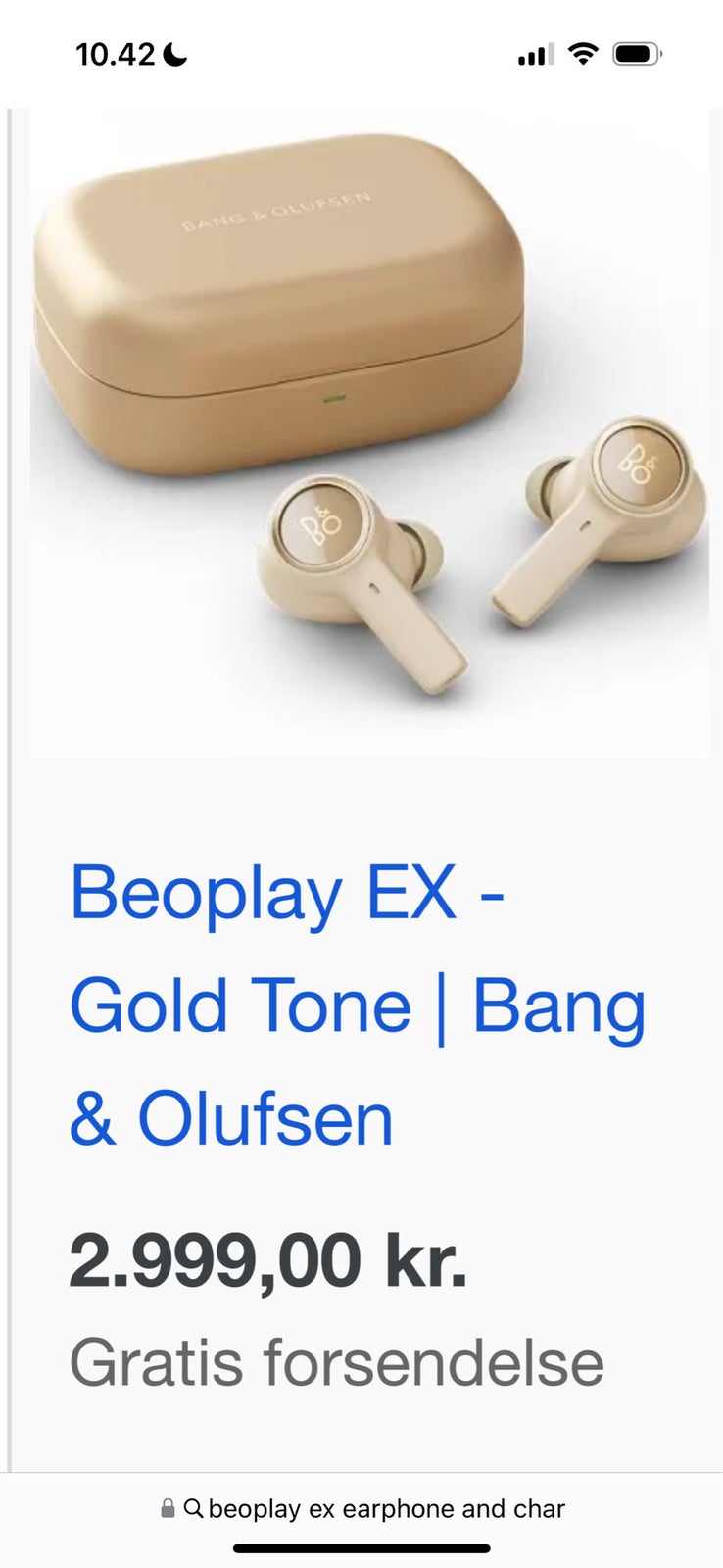 in-ear hovedtelefoner, B&O, EARPHONE EX