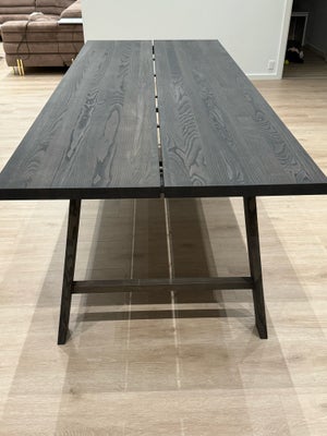 Spisebord, Plankebord, Ilva, b: 100 l: 240, Spisebord med plade i mørkegrå olieret eg og ben i A-pro