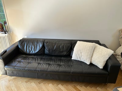 Sofa, læder, 3 pers., Ældre kvalitetssofa i læder på metalben til afhentning gratis da vi har skifte