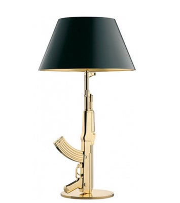 Philippe Starck, Table Gun Bordlampe, bordlampe, Rigtig fin bordlampe med 18k belagt guld. fejler in