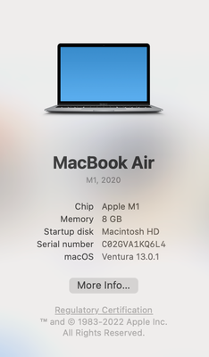 MacBook Air, M1, 8 GB ram, 245 GB harddisk, God, Prisen er fast :)