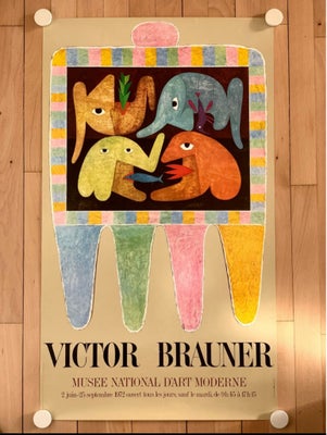 Original udstillingsplakat , Victor Brauner , b: 66 h: 102, Yderst attraktiv sjælden plakat. Victor 