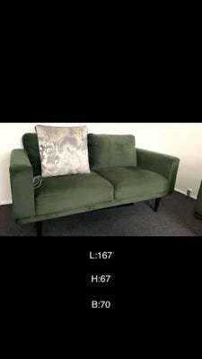 Sofagruppe, fløjl, anden størrelse, Grøn fløjl sofa fra ilva. Stadig godt Der er kun et lille hul. D