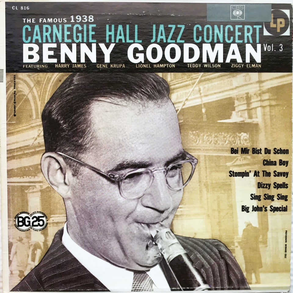LP, benny Goodman, Carnegie Hall Jazz Concert 1938 m.fl.