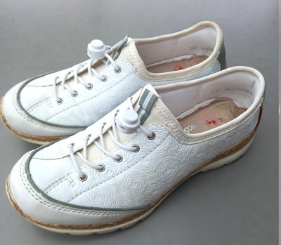 Sneakers, str. 39, Rieker,  Næsten som ny, flotte hvide sko fra Rieker, med flot mønster i læderet. 
