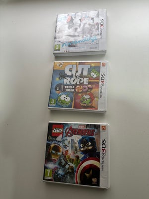 CUT THE ROOE- LEGO AVENGERS-NINTENDO DOGS &cats, Nintendo 3DS, Super velholdt 
3 spil sælges samlet 