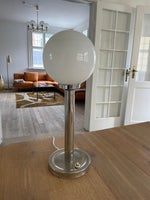 Anden bordlampe, Art Deco stil krom bordlampe med opalglas