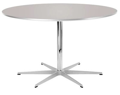 Spisebord, Fritz Hansen, b: 120 l: 120, Spisebord, Stålben og laminat bordplade, Arne Jacobsen & Pie
