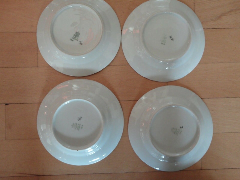 Porcelæn, 4 tallerkner med motiv, B&G