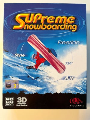 Supreme Snowboarding, til pc, sport, Supreme Snowboarding til PC

Big box udgave fra 1999.

Se bille