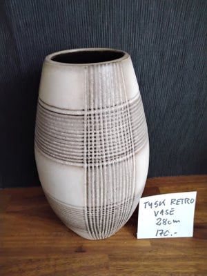 Keramik, VASE, WEST GERMANY, WG retrovase,  28 cm i perfekt stand.  Afhentning Kbh Ø eller plus fors