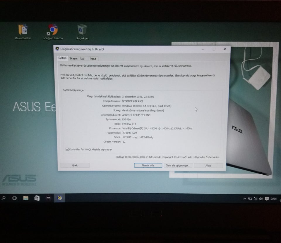 Asus Eeebook E403, 1.60 GHz, 2GB GB ram