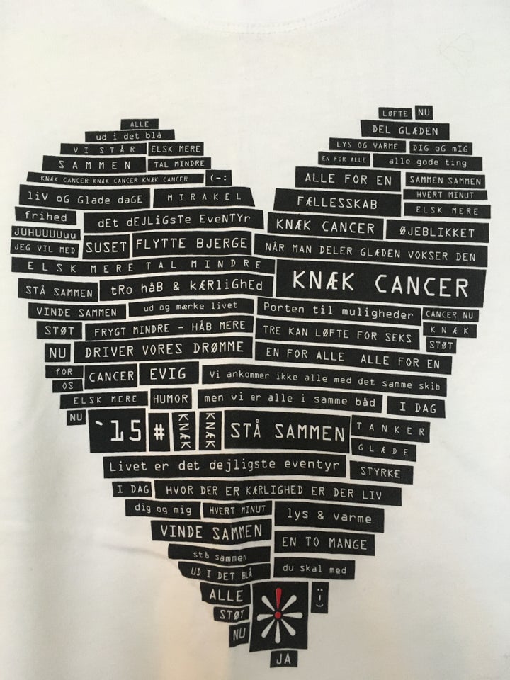 T-shirt, In Wear - Knæk Cancer - str. L (se mål i tekst) , str. 40