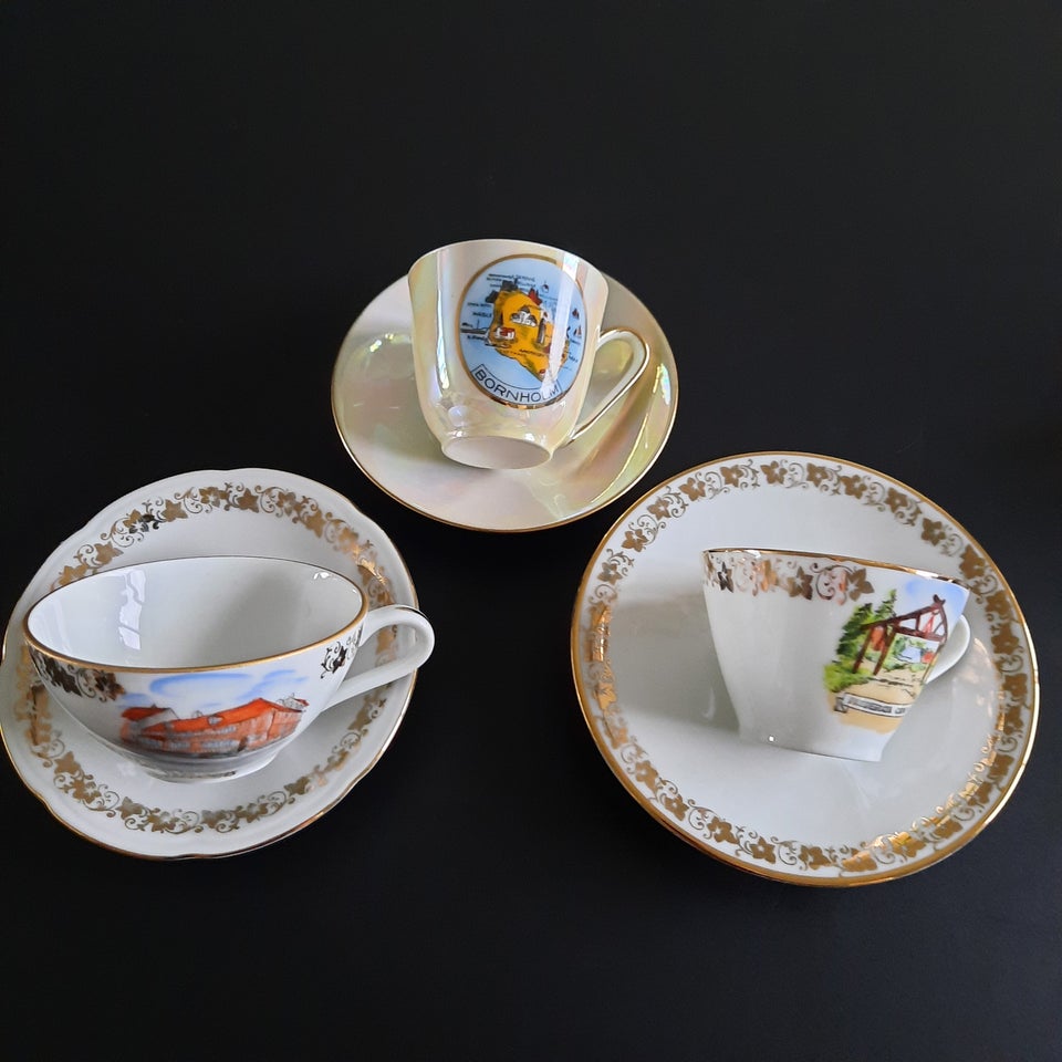 Porcelæn, 6 sæt Mokka samlekopper