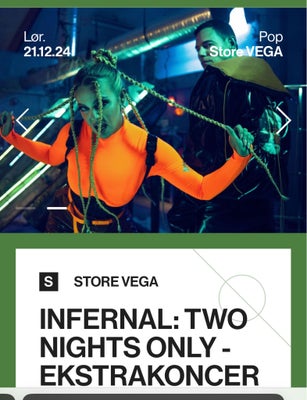 Infernal: Ekstra koncert i Store Vega, pop, Lørdag den 21/12-2024