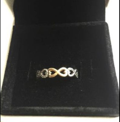 Ring, guld, Pandora, Flot pandora ring i sølv med guld
Evighedssymbol