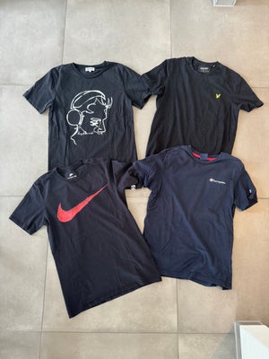 T-shirt, Champion, Nike, LYLE & SCOTT og Cost:bart, str. S,  Hhv. sort og blå,  Bomuld,  Næsten som 