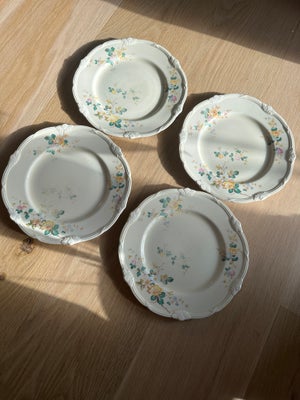 Porcelæn, Tallerken, Grindley, Sjældent engelsk stel fra 1950erne: 4 x middagstallerken i cremetfarv