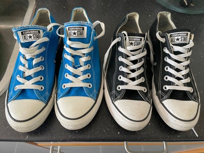 Sneakers, Converse, str. 41,5,  Sort / Blå,  God men brugt, 2 par Converse All star sælges samlet